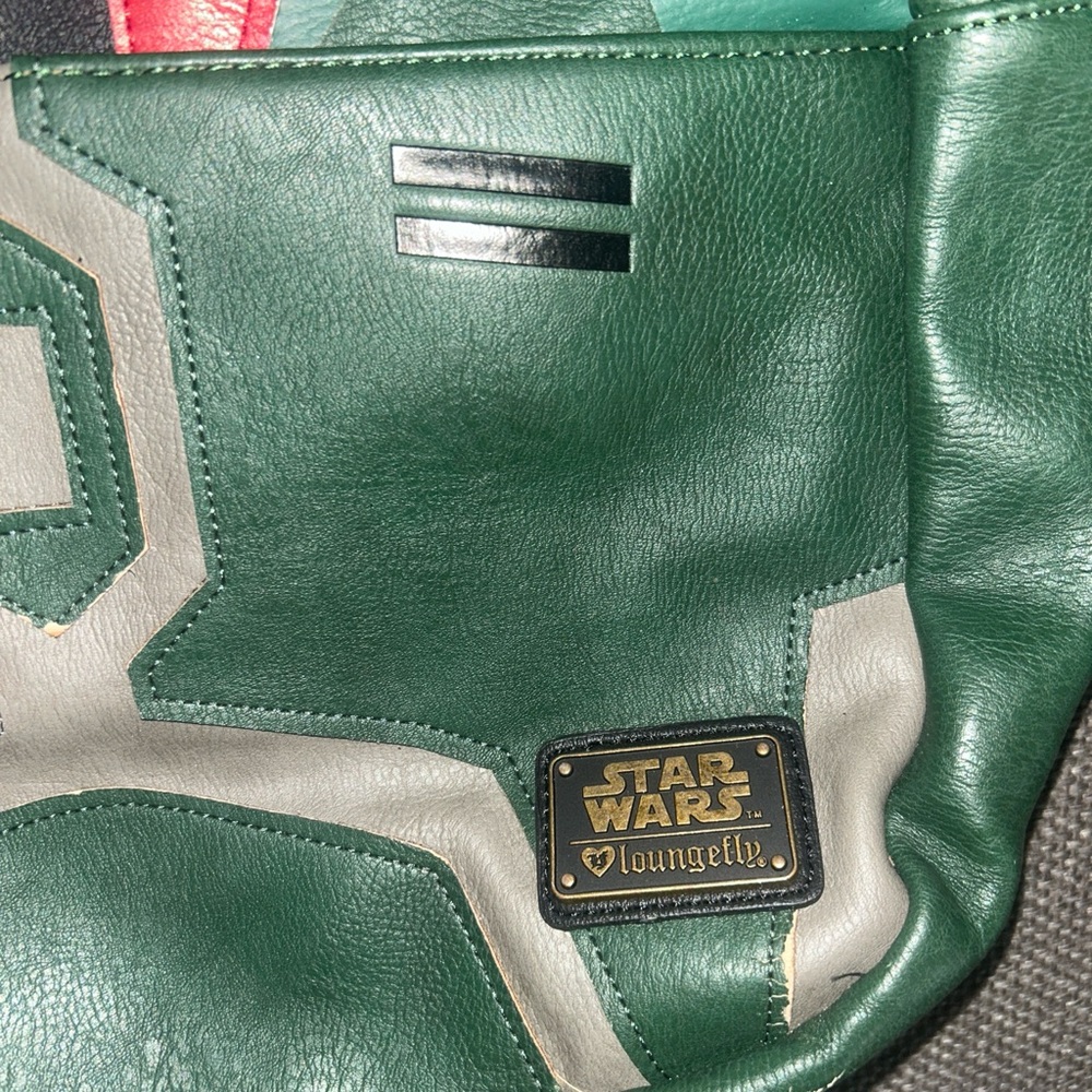 Loungefly Star Wars Boba Fett Green Leather Backpack - Picture 3 of 8